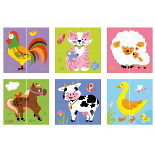 Cube puzzle - farm animals - 4 pieces